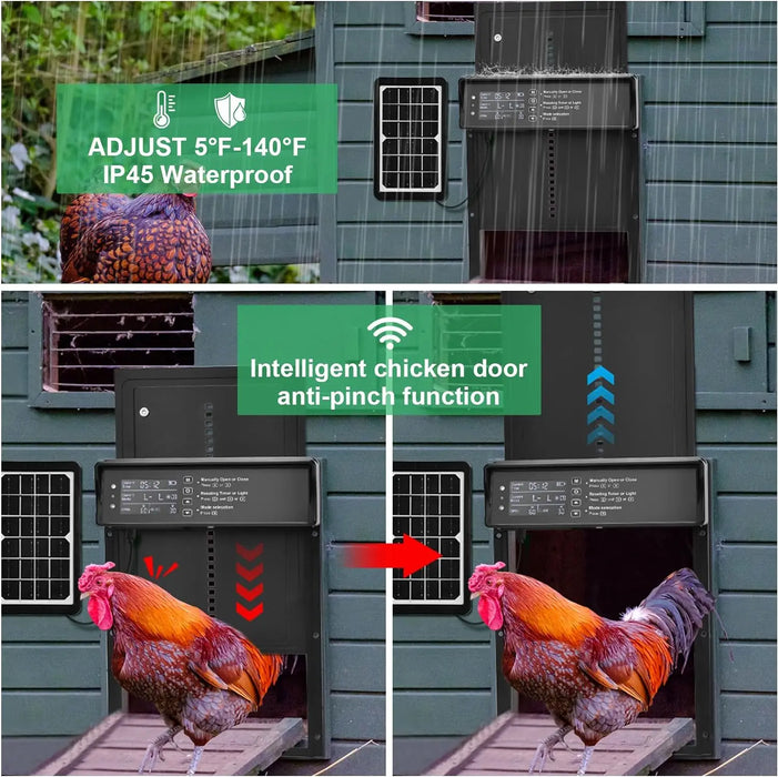 Heavy Duty Chicken Door with Solar Timer and Light Sensor