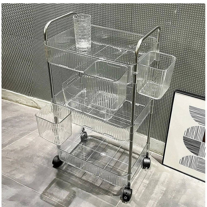 Sleek Acrylic Rolling Cart for Bathroom Organization and Storage