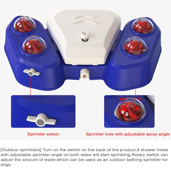 Dog Sprinkler Fountain, Adjustable Spray Outdoor Water Toy
