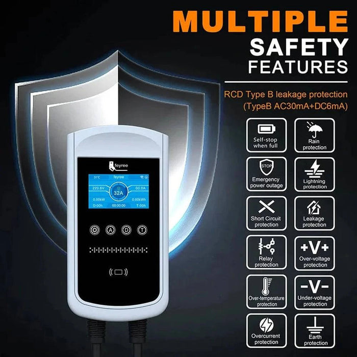 EV Charger Wall box 32A 50A 1-Phase, Smart APP Control Wall-Mounted Charging Station for Electric Vehicles (40A - 96KW - 1Phase) - A modern, efficient charging solution for electric vehicles