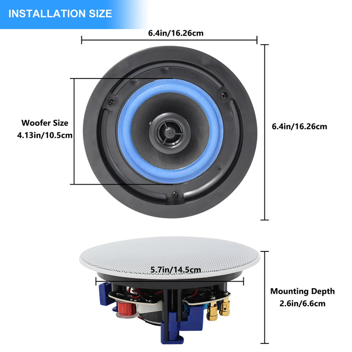 160W Flush Mount Speakers for Indoor & Outdoor Audio Systems