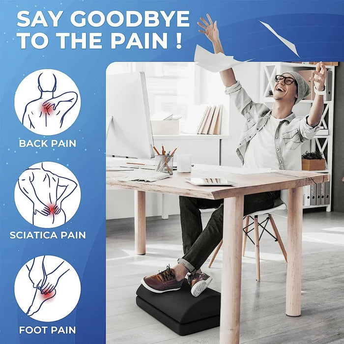 Adjustable memory foam foot rest under desk for ergonomic support