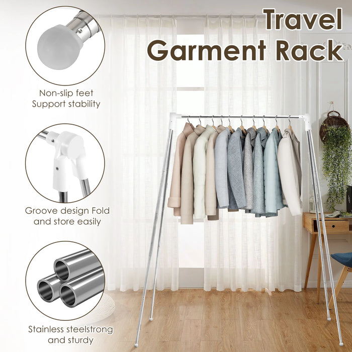 Adjustable and non-slip stainless steel clothes drying rack for small spaces