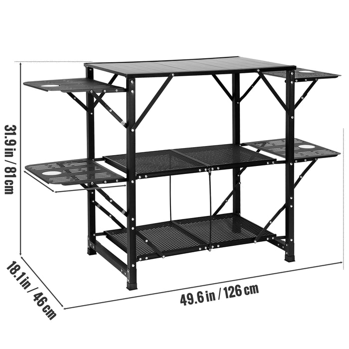 Spacious and convenient camping kitchen table with sink for easy outdoor cooking