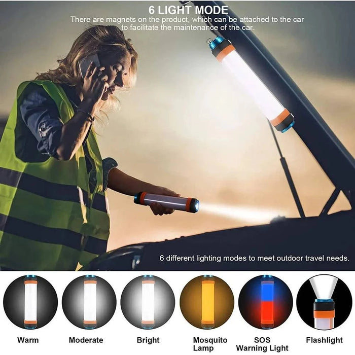 Portable LED Camping Light - USB Rechargeable Waterproof Lantern (D25) - FLUXA