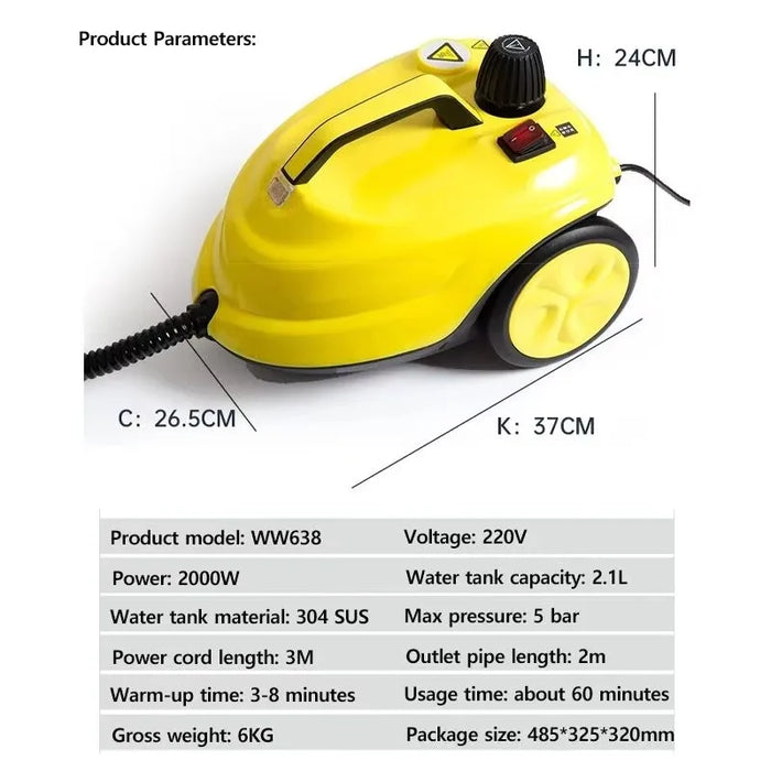 High-Temperature Steam Cleaner for Kitchen & Floors