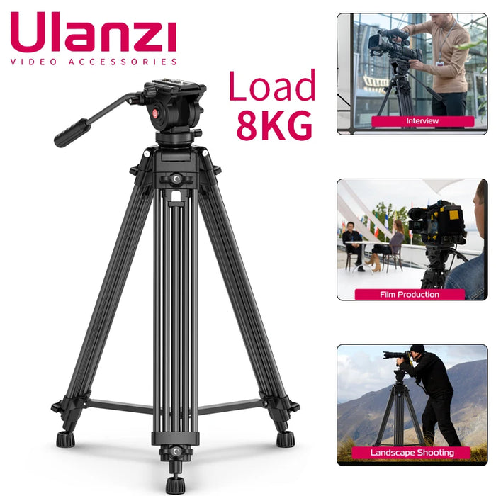 61” Heavy Duty Tripod with Fluid Head for DSLR & Video