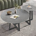 Set of 2 round modern marble nesting coffee tables with sintered stone end table, perfect for stacking in living room as accent furniture