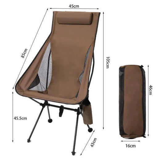 Ultralight Outdoor Camping Chair, 1 Pack, Folding Portable, Khaki
