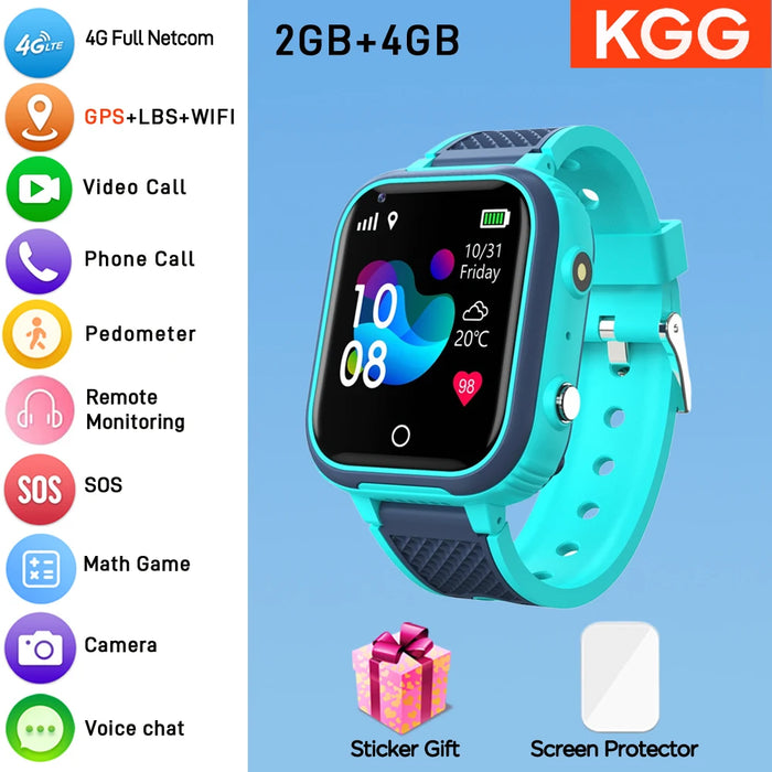 Smart Watch for Kids with GPS, Video Call, WiFi, Waterproof, 8G ROM, Camera, Blue