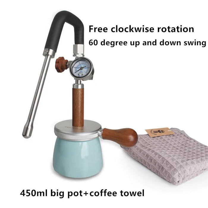 Stovetop Milk Foam Maker with Wood Valve Handle