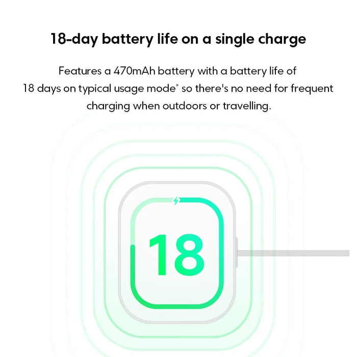 Smart Watch 18 days Battery Black