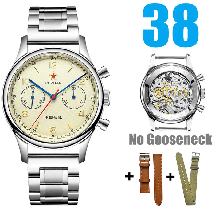 Manual and Cleaning Cloth Included Pilot Chronograph Timepiece