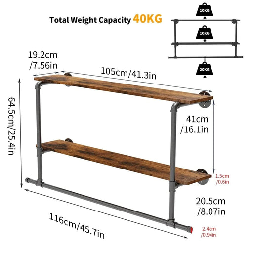 White coat rack with sturdy industrial pipe design