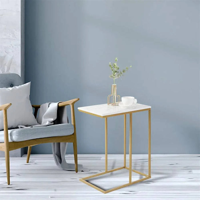 Contemporary Gold and White Colour Scheme Decorative Display Table