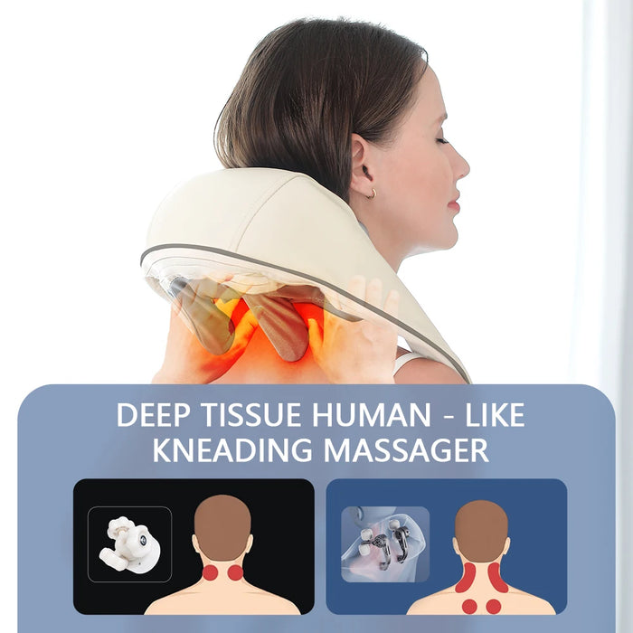 Portable and Lightweight Kneading Massage Shawl in Brown