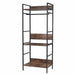 Industrial hall tree in black and dark brown with free-standing mounting type