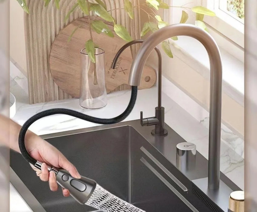 304 Stainless Steel Kitchen Sink with Faucet and Soap Dispenser