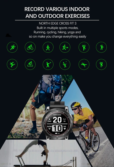 Tracks 130+ sport modes including running, cycling, hiking, and swimming