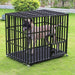Heavy Duty Metal Dog Cage with Secure Locking System and 4 Wheels