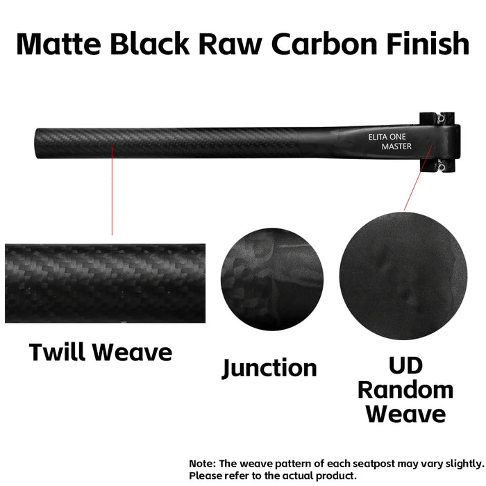 Carbon Bike Seat Post 309x350 mm for MTB & Road Bike - Lightweight and durable seat post for both mountain and road bikes