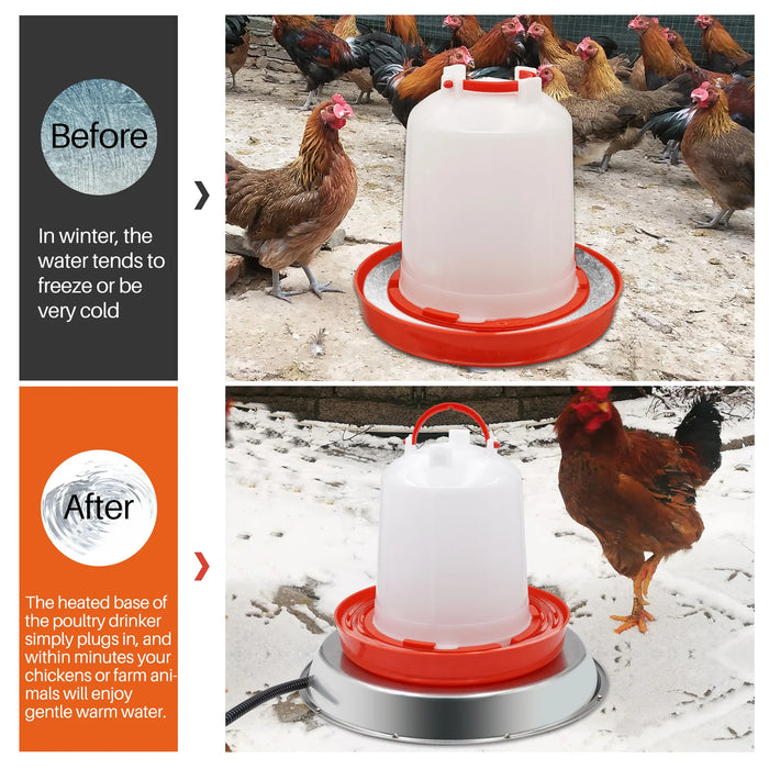 Electric 30cm Chicken Water Warmer Plate Keeps Poultry Drinking Water Ice-Free in Winter