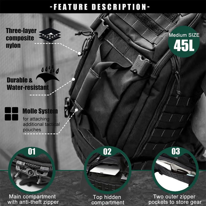 Large Outdoor Travel Hiking Backpack