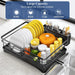 Large dish drying rack with efficient drainage and rustproof materials