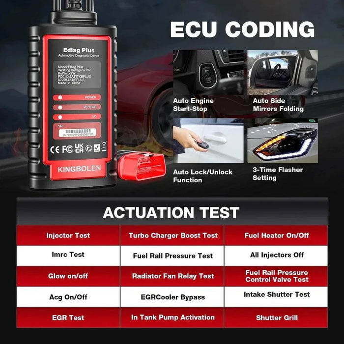 All-System Diagnostic Capabilities for OE-level diagnostics on ABS, SRS, and transmission