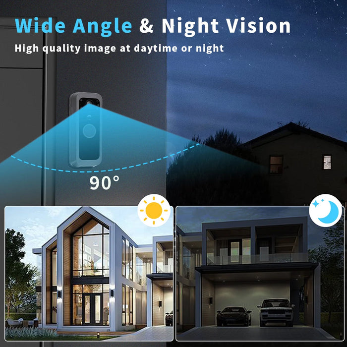 Outdoor Waterproof Doorbell Camera with Motion Detection