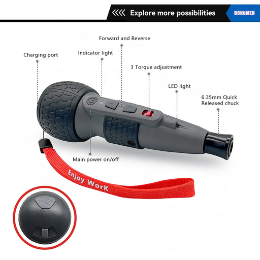  Close-up of the chuck size: 635 mm (1/4) for precise tasks 