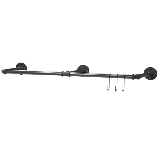 Elevate your storage with this 180cm wall-mounted industrial pipe clothes rail