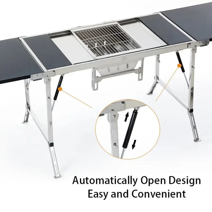 Portable Folding Wood Camping Table – Outdoor Picnic BBQ