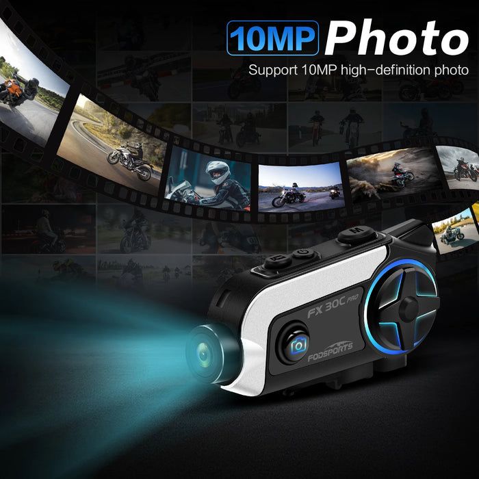 Wireless Helmet Headset with Camera and Voice Control
