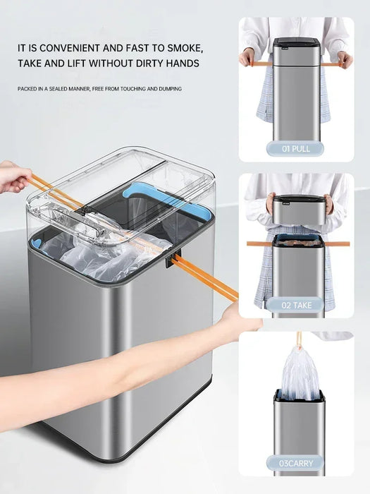 50L Automatic Induction Trash Can for Kitchen or Bathroom