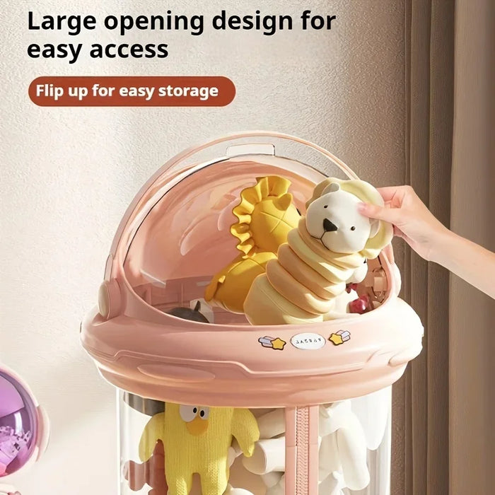 142cm Kids Toy Storage Barrel with Light & Zipper Lid