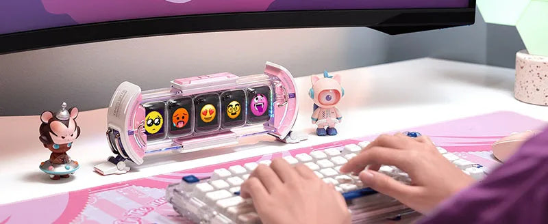WiFi RGB Tube Clock with Smart App Controls for Desk & Decor