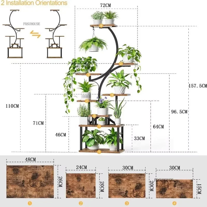 Tiered Iron Flower Pot Rack, Decorative Plant Display