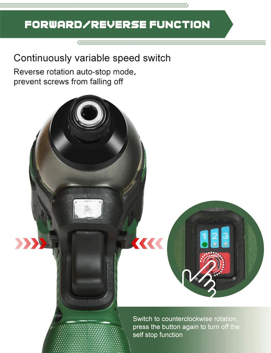 Powerful and efficient 140Nm Brushless Electric Screwdriver with 17V Cordless Drill