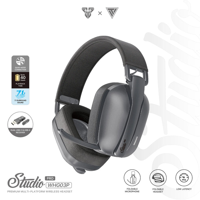 Gray Wireless Gaming Headset with Mic and 7.1 Surround