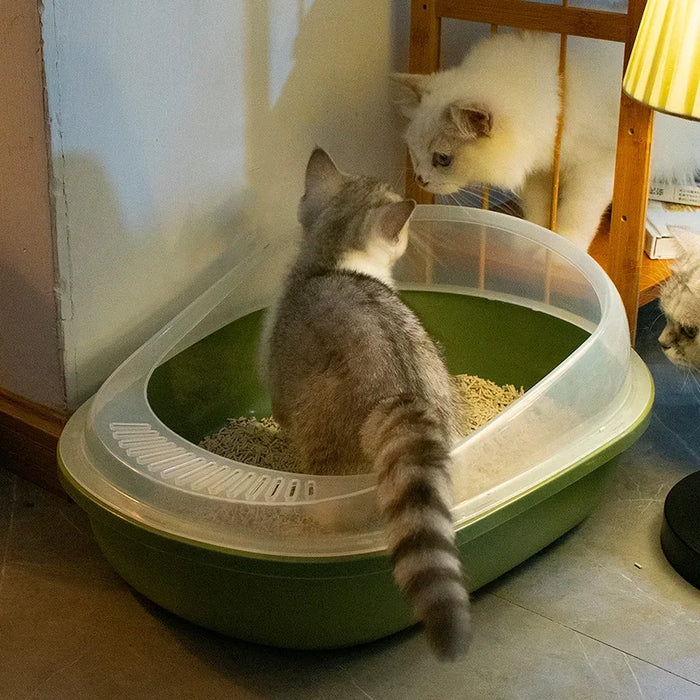 Large Cat Litter Box 50cm Plastic Tray for Easy Cleaning and Odour Control
