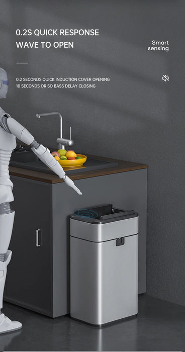 50L Automatic Induction Trash Can for Kitchen or Bathroom