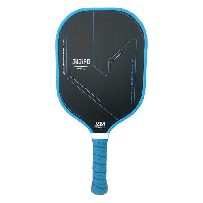 Pickleball Paddle Blue with Cover Carbon Fiber T700 USAPA Approved Spin Textured - High-quality USAPA approved blue pickleball paddle with carbon fiber construction