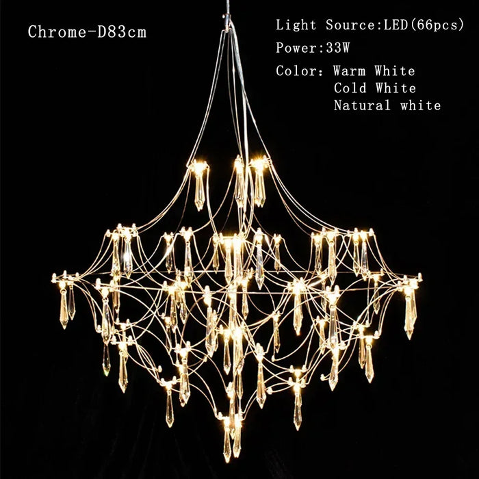 Stylish LED Crystal Ceiling Light Fixture with Cool White Glow