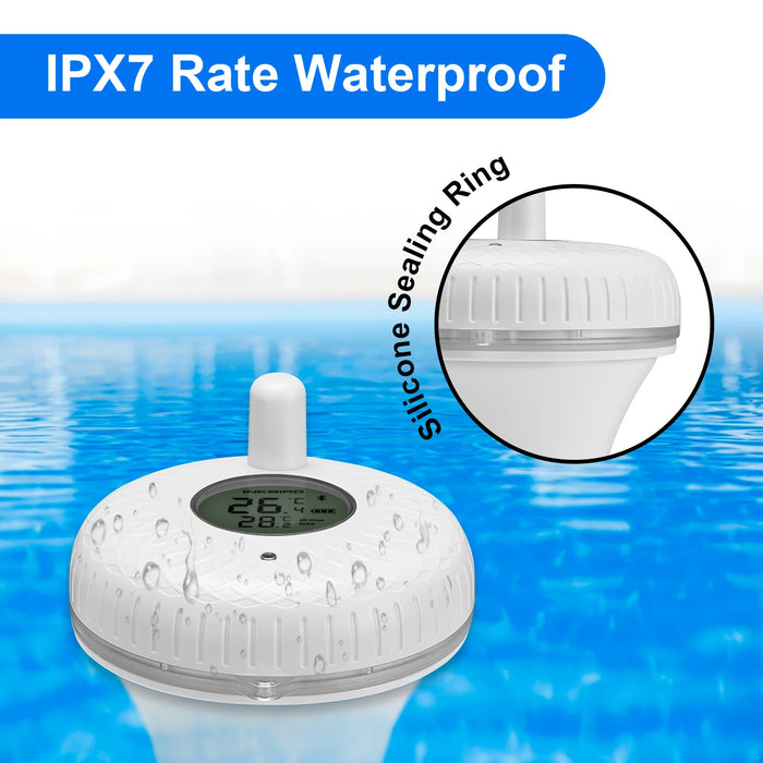Bluetooth floating pool thermometer IPX7 waterproof digital for fish pond