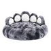 Soft paw-style pet bed in dark grey for small dogs and cats