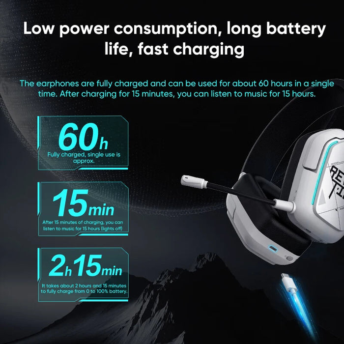 Wireless Bluetooth Gaming Headphones with ANC and Mic