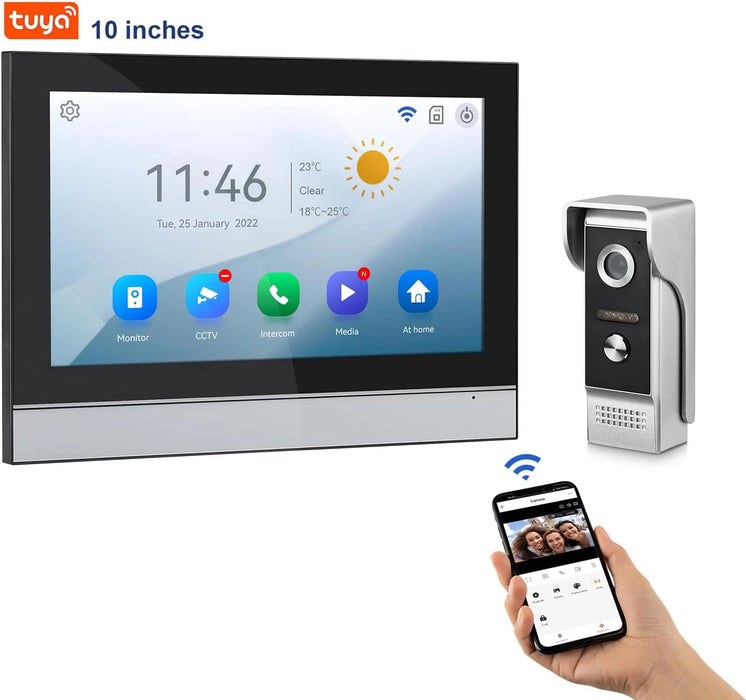 10" Smart WiFi Video Doorbell System with 1080p Camera