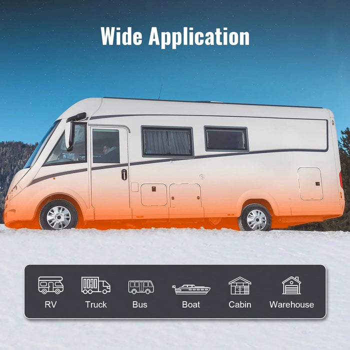 High-powered 12V 8kW diesel air heater with LCD remote control for RVs, trailers, campers, and boats