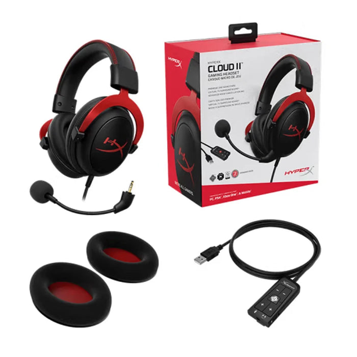 7.1 Surround Sound Gaming Headset with Detachable Mic, Black Red